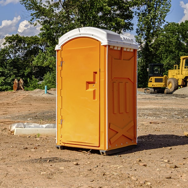 how often are the porta potties cleaned and serviced during a rental period in Lakeside